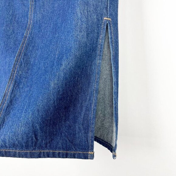 NWT Levi's Premium Jean Skirt Women's 28 Dark Wash Rigid Denim Side Slit Midi - Picture 4 of 15